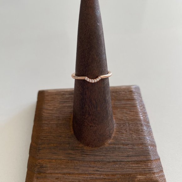 14k Rose Gold and Diamond Bump Band - Picture 6 of 6